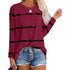 Plus Size Women's Print Round Collar Long Sleeve T-shirt