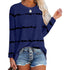 Plus Size Women's Print Round Collar Long Sleeve T-shirt