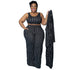 Plus Size Women's Stripes Elegant 3 Piece Lounge Set Suits