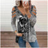 Plus Size Women's Stylish Rose Printed Sweatshirt