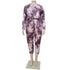 Plus Size Women's Tie-dye Print Two Piece Outfits