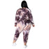 Plus Size Women's Tie-dye Print Two Piece Outfits