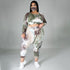 Plus Size Women's Tie-dye Print Two Piece Outfits