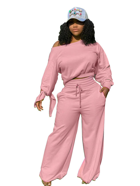 Plus Size Women's Tops Puffy trousers Two Piece Outfits
