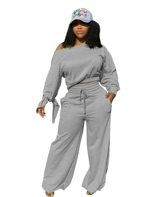 Plus Size Women's Tops Puffy trousers Two Piece Outfits
