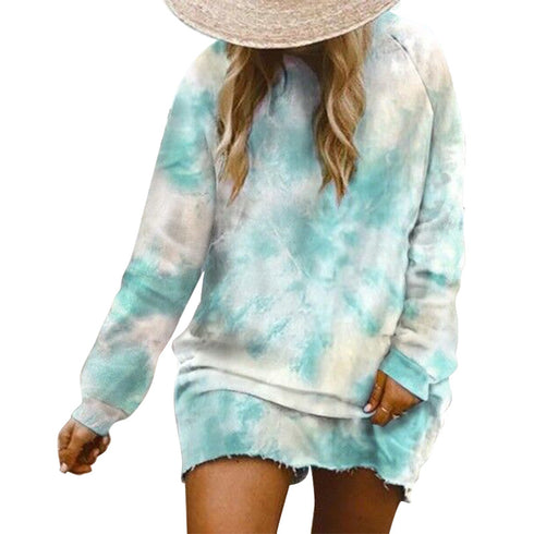 Plus Size Women's Tunics Individuality Tie-dye Printed Tops