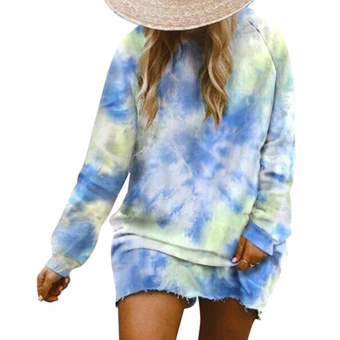 Plus Size Women's Tunics Individuality Tie-dye Printed Tops