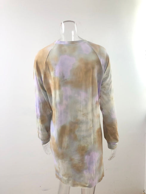 Plus Size Women's Tunics Individuality Tie-dye Printed Tops