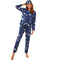 Print Sleepwear Women's Eye Patch Loungewear Pajama Sets