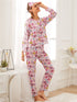 Print Sleepwear Women's Eye Patch Loungewear Pajama Sets