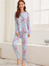 Print Sleepwear Women's Eye Patch Loungewear Pajama Sets