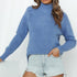 Pure Color High Neck Pullover Sweater Women's Tops