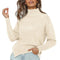 Pure Color High Neck Pullover Sweater Women's Tops