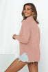 Pure Color High Neck Pullover Sweater Women's Tops