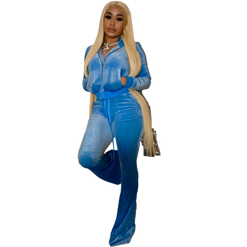 Pure Color Sexy Short Coat Women's Two Piece Outfits