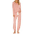 Pure Color Women's Round Collar Loungewear Pajama Sets