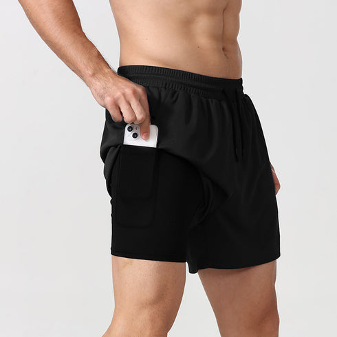 Quick-Dry Men's 2 in 1 Leisure Running Training Shorts