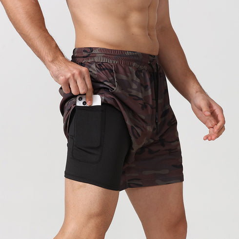 Quick-Dry Men's 2 in 1 Leisure Running Training Shorts