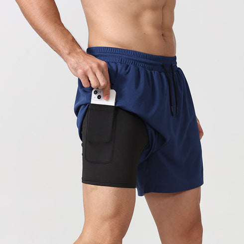 Quick-Dry Men's 2 in 1 Leisure Running Training Shorts