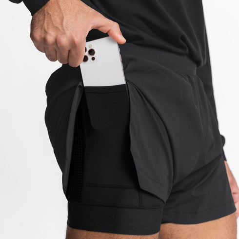 Quick Dry Men's 2 in 1 Athletic Shorts with Towel Loop