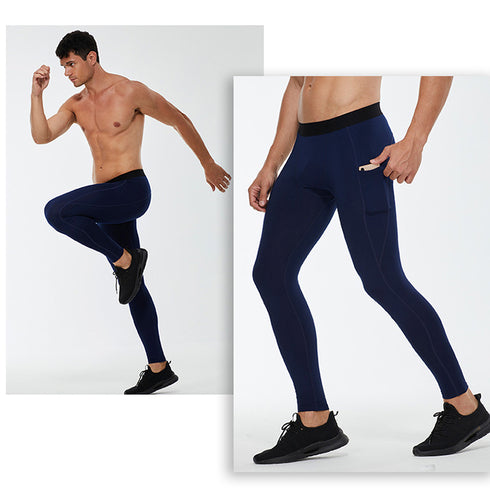 Quick Dry Men's Fitness Running Brushed Pants with Pocket