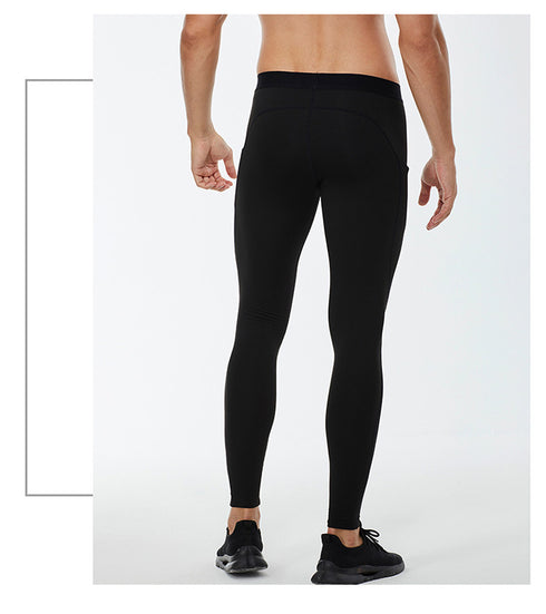 Quick Dry Men's Fitness Running Brushed Pants with Pocket