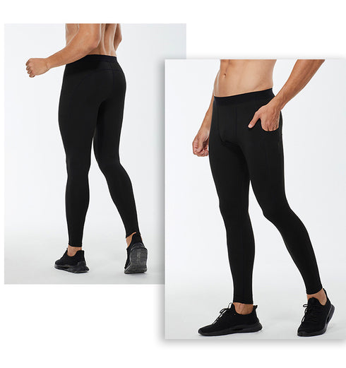 Quick Dry Men's Fitness Running Brushed Pants with Pocket