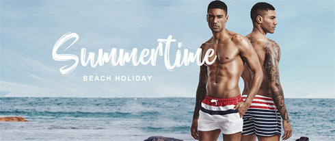 Quick Dry Men's Slim Fit Beach Shorts with Pockets