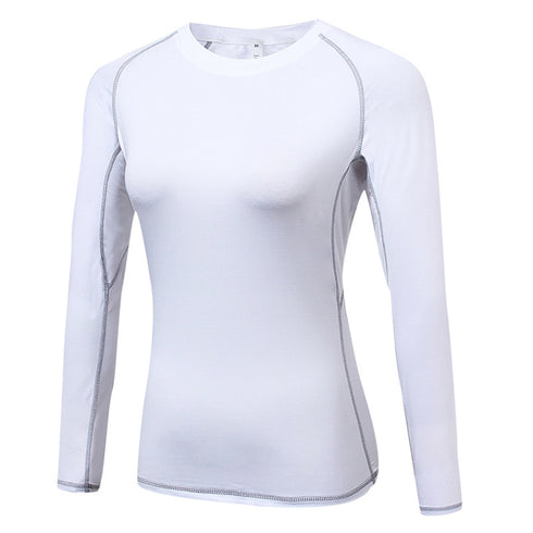 Quick Dry Women's Long Sleeve Round Neck Skinny Yoga Shirt