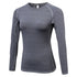 Quick Dry Women's Long Sleeve Round Neck Skinny Yoga Shirt