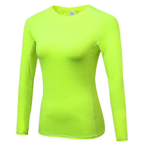Quick Dry Women's Long Sleeve Round Neck Skinny Yoga Shirt