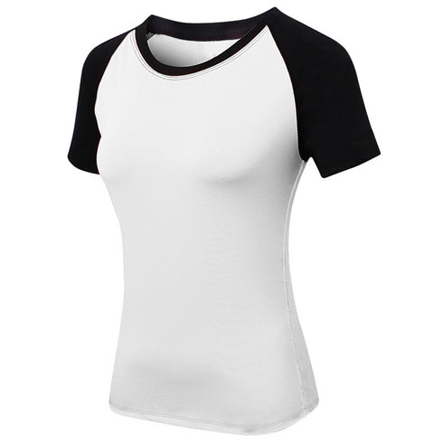 Quick Dry Women's Matching Sport Yoga Round Neck T-shirt
