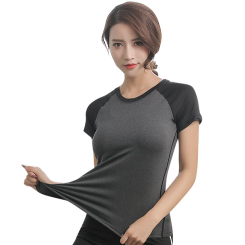 Quick Dry Women's Matching Sport Yoga Round Neck T-shirt