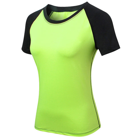 Quick Dry Women's Matching Sport Yoga Round Neck T-shirt