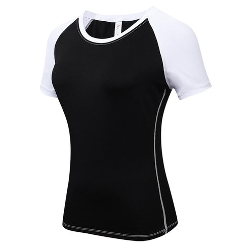 Quick Dry Women's Matching Sport Yoga Round Neck T-shirt