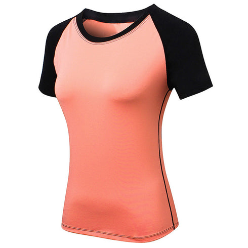 Quick Dry Women's Matching Sport Yoga Round Neck T-shirt