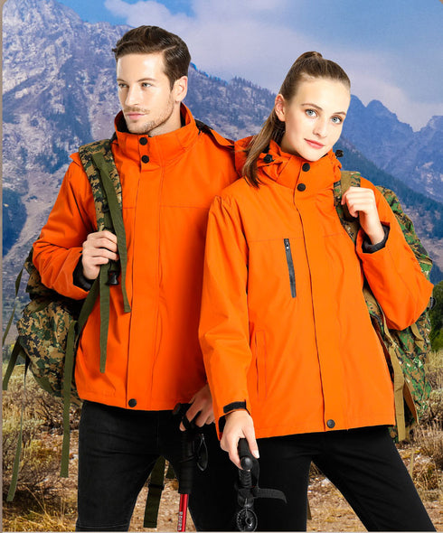 Rain Plus Size Jacket Windproof with Hooded Unisex Hiking Coat