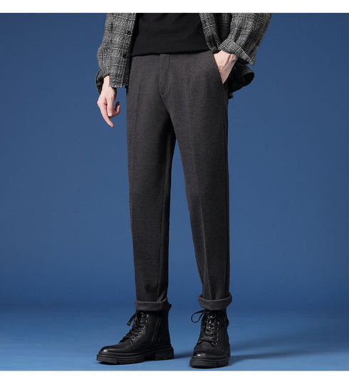 Relaxed Fit Pleated Dress Pants for Men