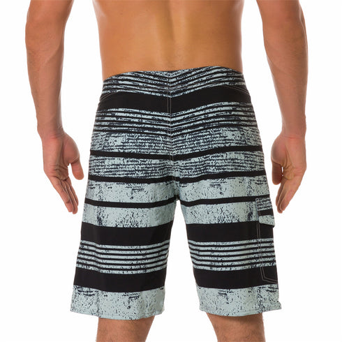 Relaxed Fit Quick Dry Striped Beach Shorts for Men