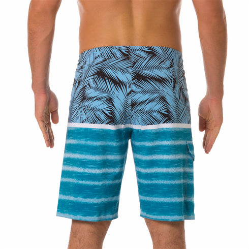 Relaxed Fit Quick Dry Striped Beach Shorts for Men