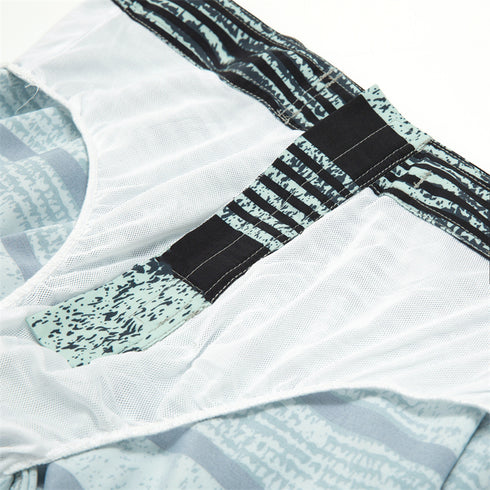 Relaxed Fit Quick Dry Striped Beach Shorts for Men