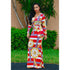 Round Collar Women's Long Sleeve Printed Maxi Dresses