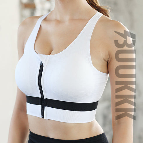Running Fitness Bra Women's Zipper Sleeveless Tank