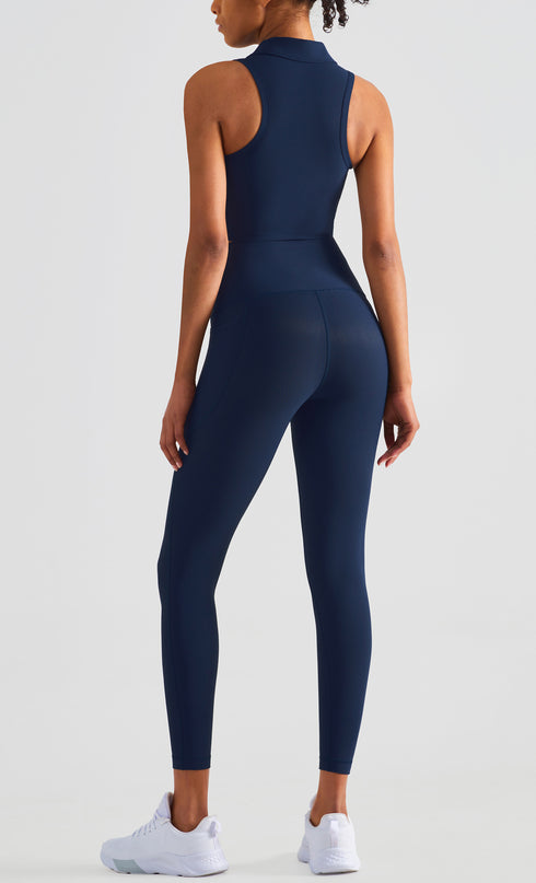 Running Sport Yoga Lapel Vest Women's Zipper Tank