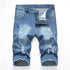 Fashionable Men's Ripped Jeans Shorts Mid Waist Men's Jean Shorts
