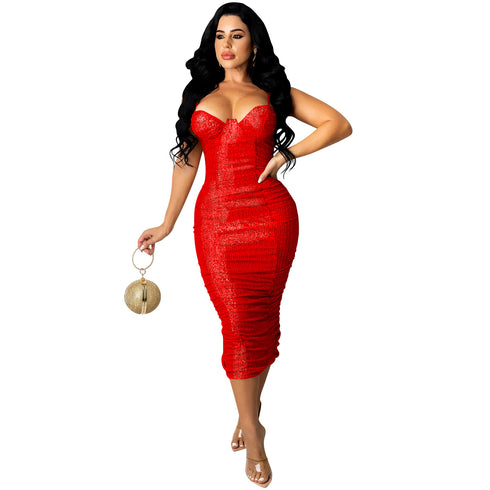 Sexy Backless Slit Women's Bodycon Long Dresses