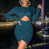 Sexy Crop Long Sleeve Party Bodycon Dress for Women