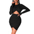 Sexy Crop Long Sleeve Party Bodycon Dress for Women