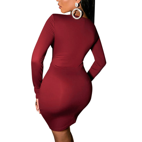 Sexy Crop Long Sleeve Party Bodycon Dress for Women