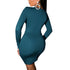 Sexy Crop Long Sleeve Party Bodycon Dress for Women